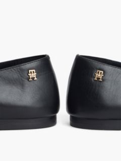 TH Monogram Leather Lace-Up Ballerinas — Black 6