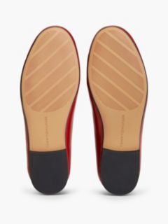 TH Monogram Leather Lace-Up Ballerinas — Red 5