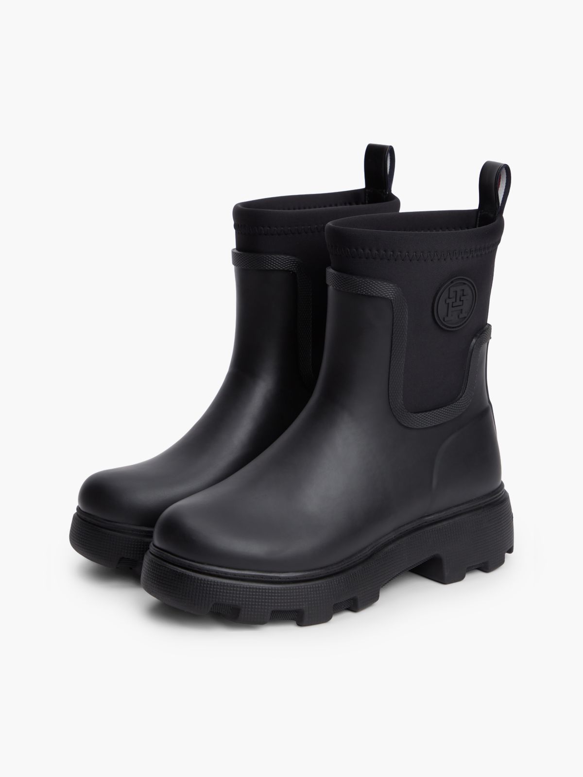 TH Monogram Cleat Rain Boots — Black