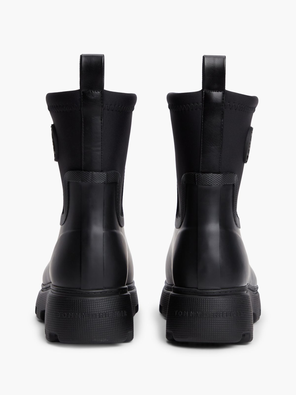 TH Monogram Cleat Rain Boots — Black