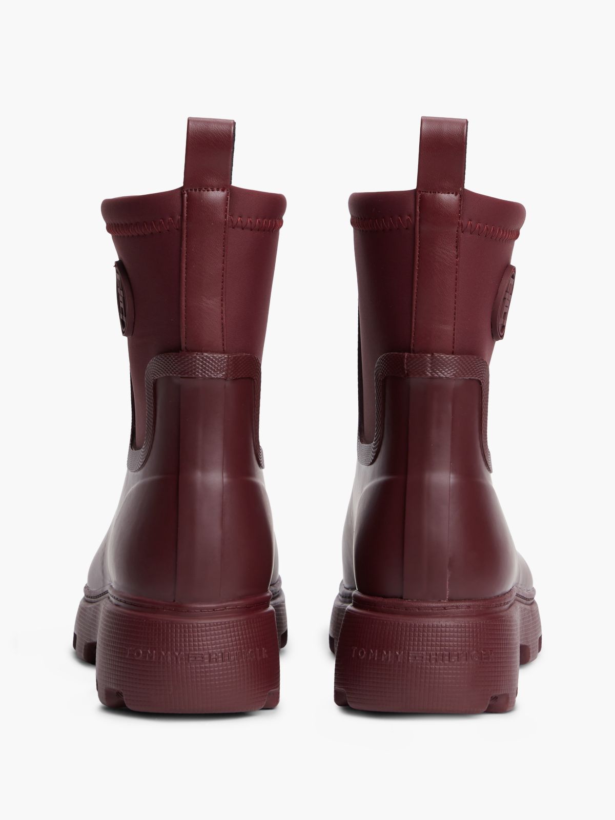 TH Monogram Cleat Rain Boots — Red