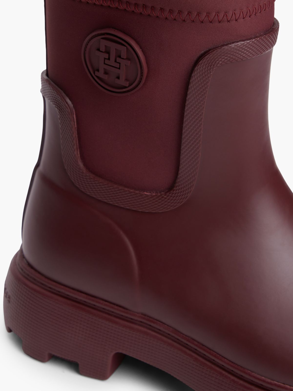 TH Monogram Cleat Rain Boots — Red