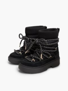Water Resistant Cleat Lace-Up Snow Boots — Black 2