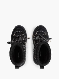 Water Resistant Cleat Lace-Up Snow Boots — Black 3