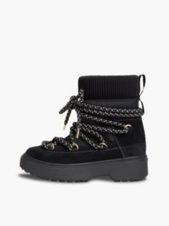 Water Resistant Cleat Lace-Up Snow Boots — Black 7