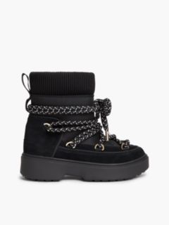 Water Resistant Cleat Lace-Up Snow Boots — Black 1