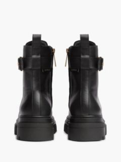 Waterproof Leather Chunky Lace-Up Boots — Black 4