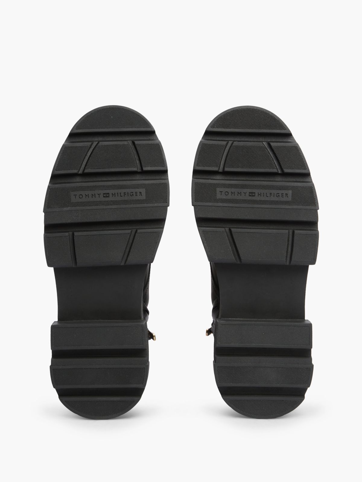 Waterproof Leather Chunky Lace-Up Boots — Black