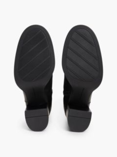 Leather Block Heel Riding Boots — Black 5