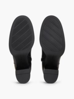 Block Heel Leather Riding Ankle Boots — Black 5