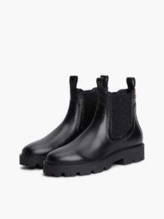 Leather TH Monogram Panel Chelsea Boots — Black 2
