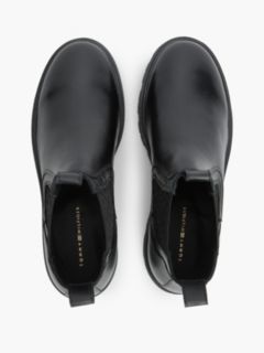 Leather TH Monogram Panel Chelsea Boots — Black 3