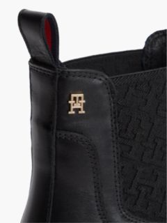 Leather TH Monogram Panel Chelsea Boots — Black 6