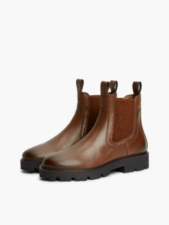 Leather TH Monogram Panel Chelsea Boots — Brown 2