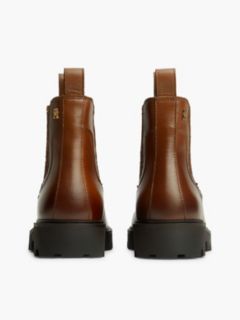 Leather TH Monogram Panel Chelsea Boots — Brown 4
