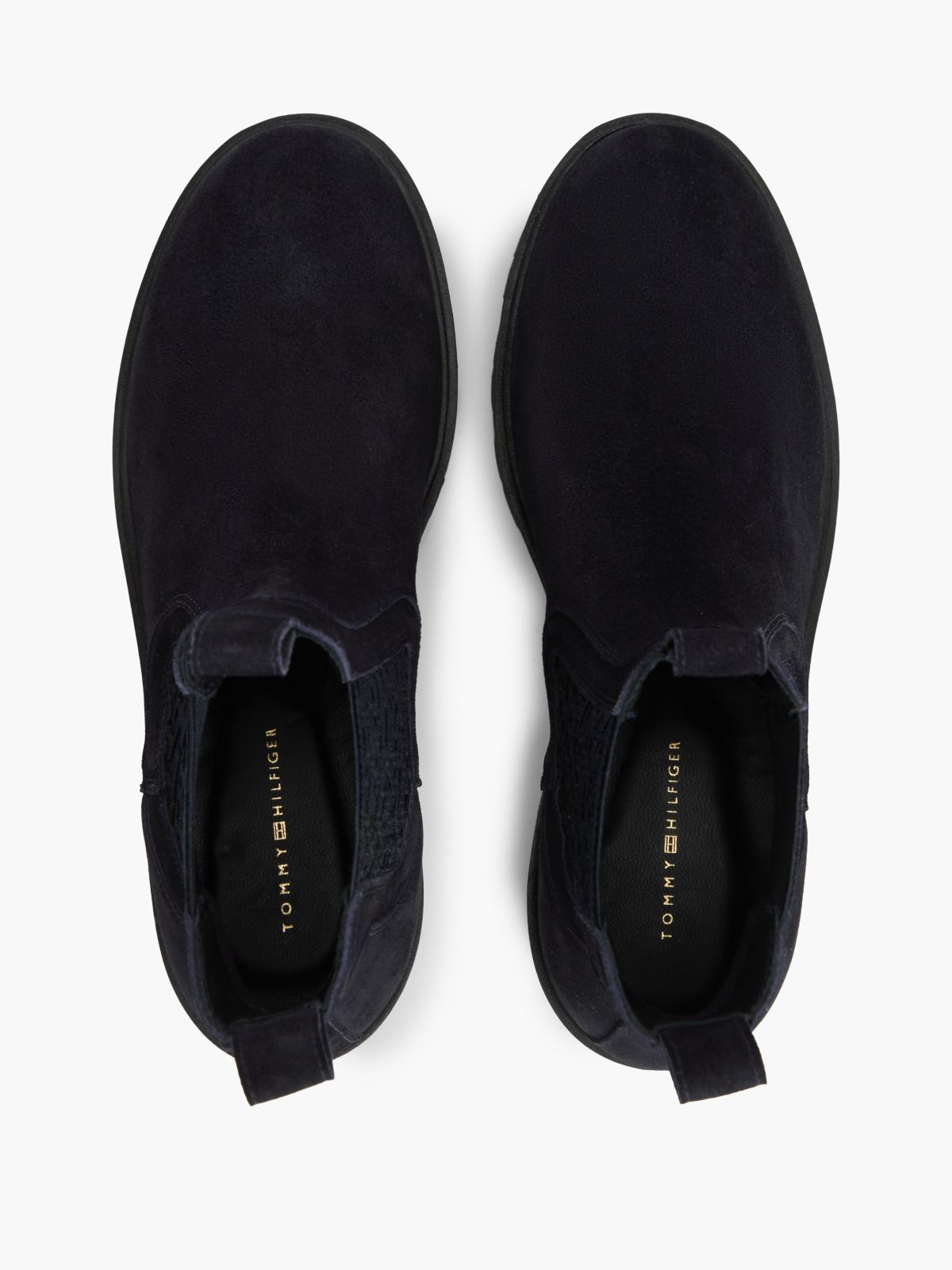 Suede TH Monogram Panel Chelsea Boots — Blue