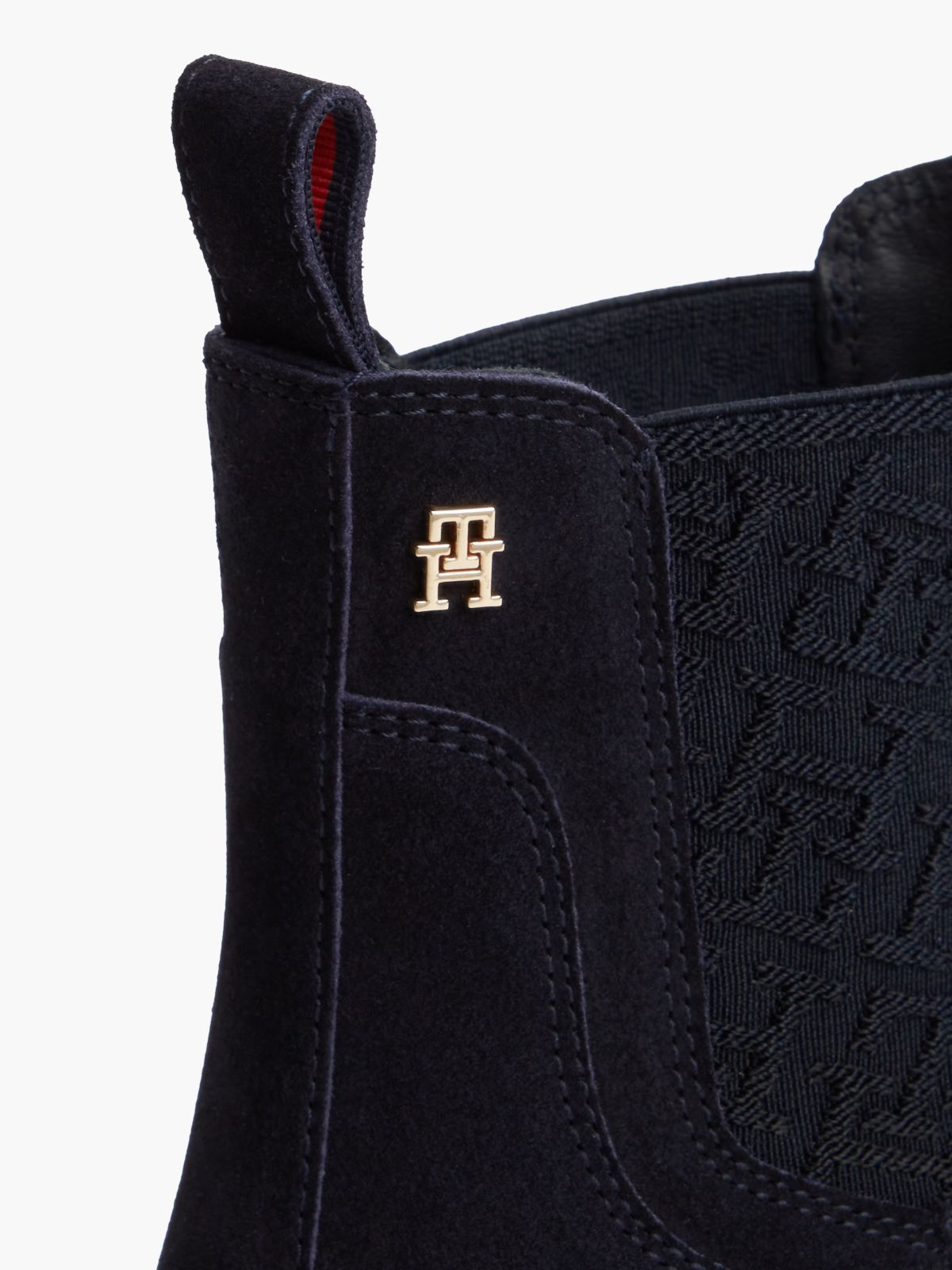 Suede TH Monogram Panel Chelsea Boots — Blue