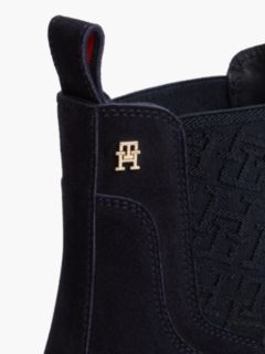 Suede TH Monogram Panel Chelsea Boots — Blue 6