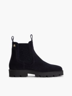 Suede TH Monogram Panel Chelsea Boots — Blue 1