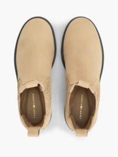 Suede TH Monogram Panel Chelsea Boots — Khaki 3