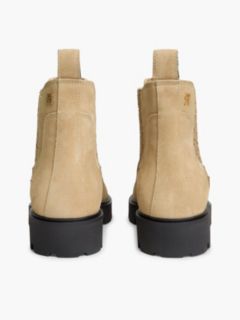 Suede TH Monogram Panel Chelsea Boots — Khaki 4