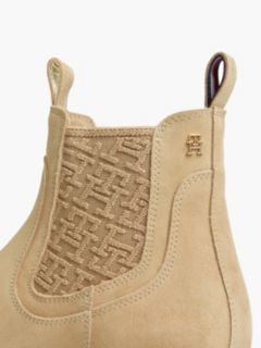 Suede TH Monogram Panel Chelsea Boots — Khaki 6