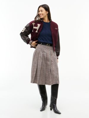 stivali al ginocchio in pelle con tacco kitten nero da donne tommy hilfiger