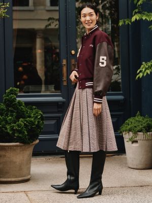 stivali al ginocchio in pelle con tacco kitten nero da donne tommy hilfiger