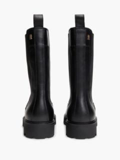 Leather Cleat High Chelsea Boots — Black 4