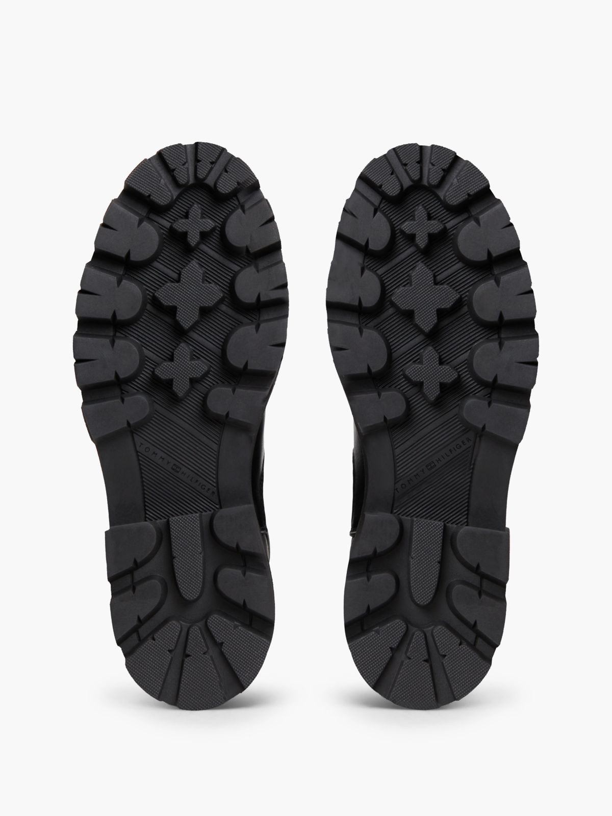 Leather Cleat High Chelsea Boots — Black