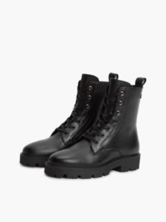 TH Monogram Leather Lace-Up Boots — Black 2