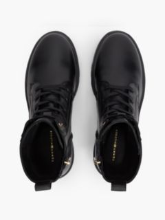 TH Monogram Leather Lace-Up Boots — Black 3