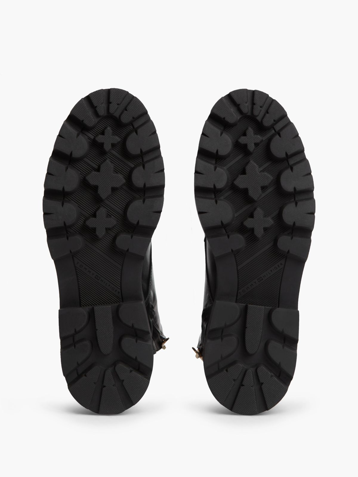 TH Monogram Leather Lace-Up Boots — Black