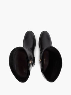 TH Monogram Buckle Leather Knee-High Boots — Black 3
