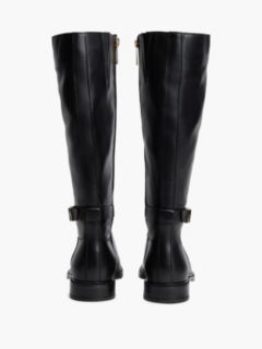TH Monogram Buckle Leather Knee-High Boots — Black 4