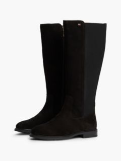 Enamel Flag Suede High Chelsea Boots — Black 2