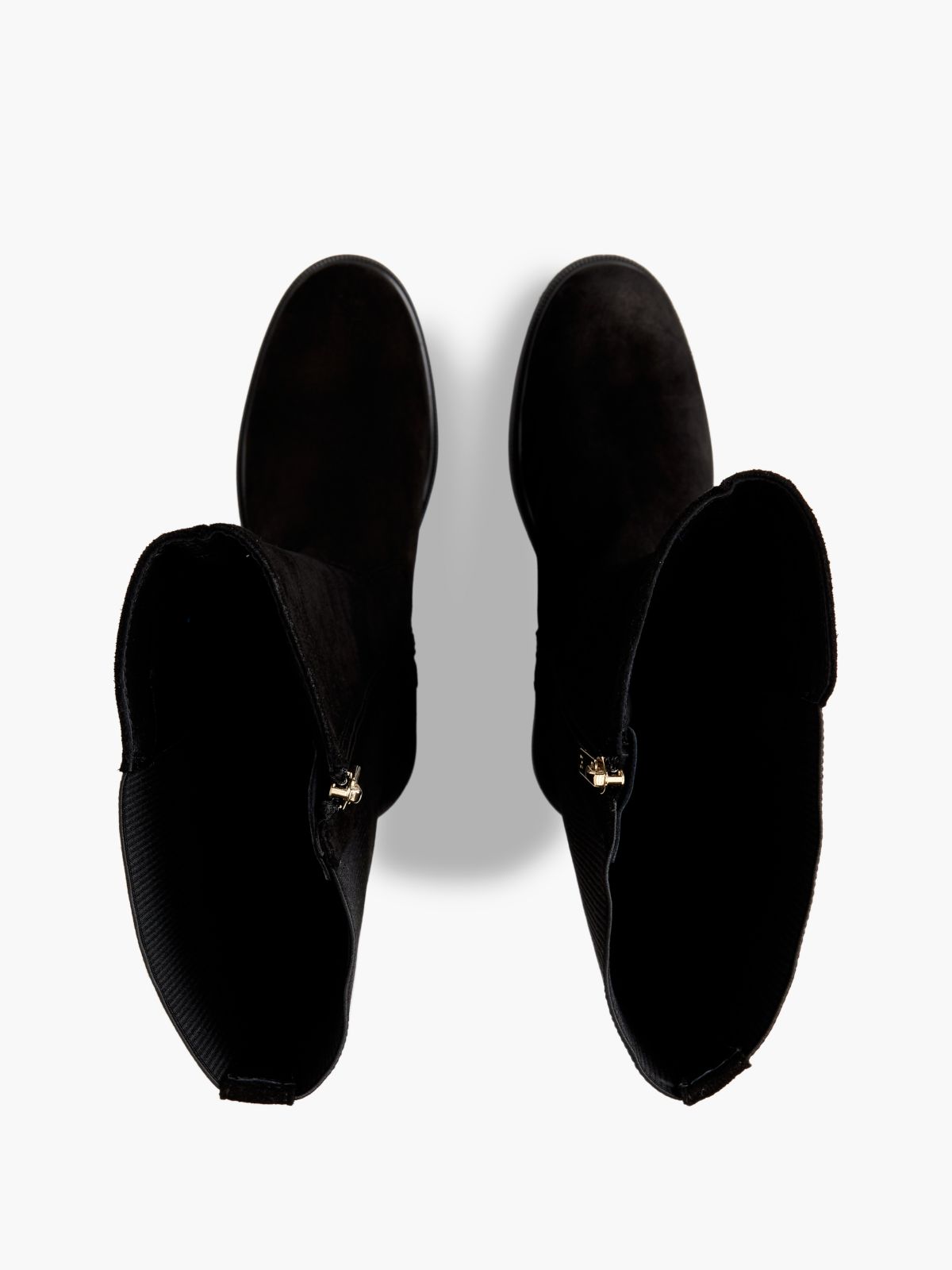 Enamel Flag Suede High Chelsea Boots — Black