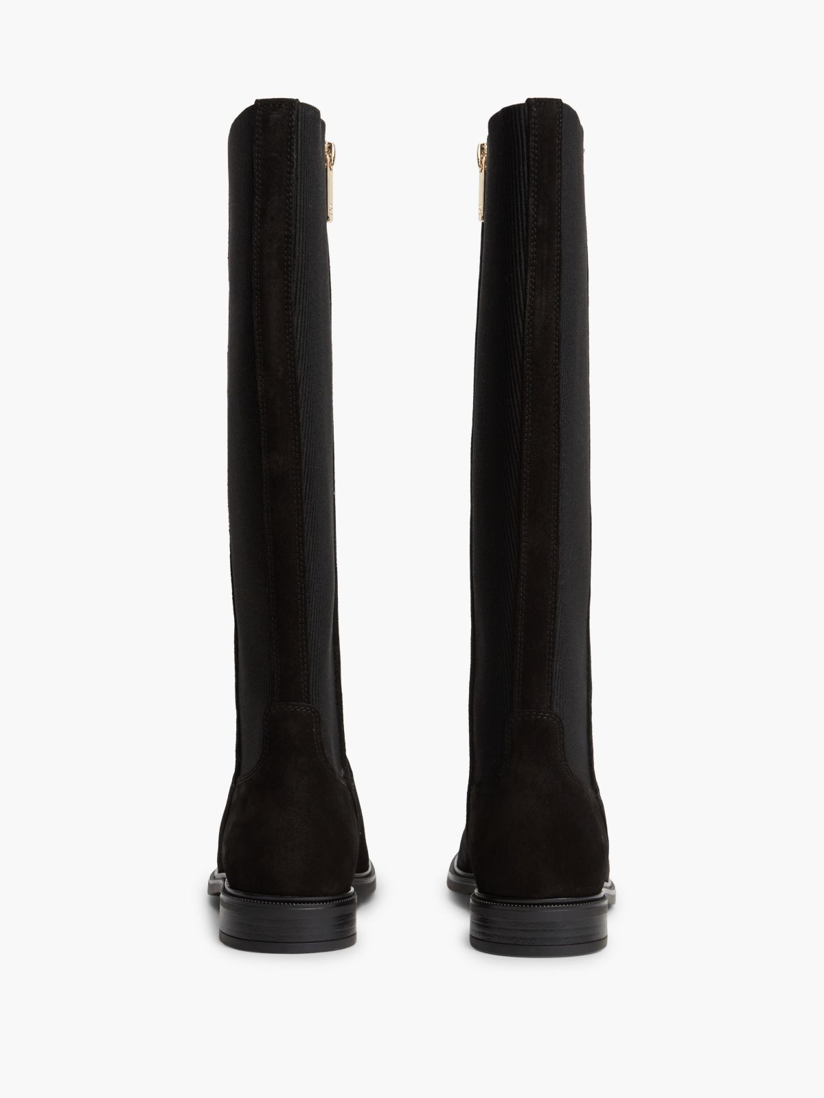 Enamel Flag Suede High Chelsea Boots — Black