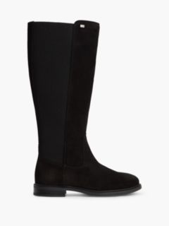 Enamel Flag Suede High Chelsea Boots — Black 1