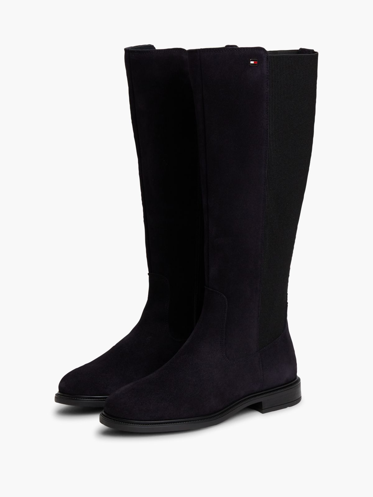 Enamel Flag Suede High Chelsea Boots — Blue
