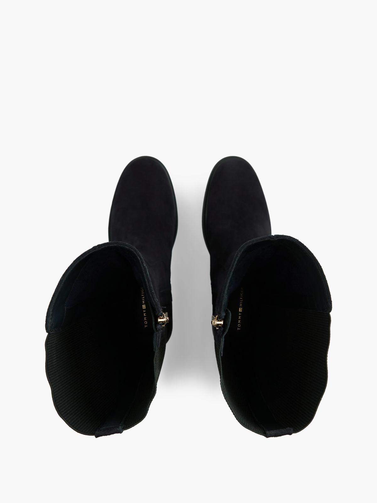 Enamel Flag Suede High Chelsea Boots — Blue