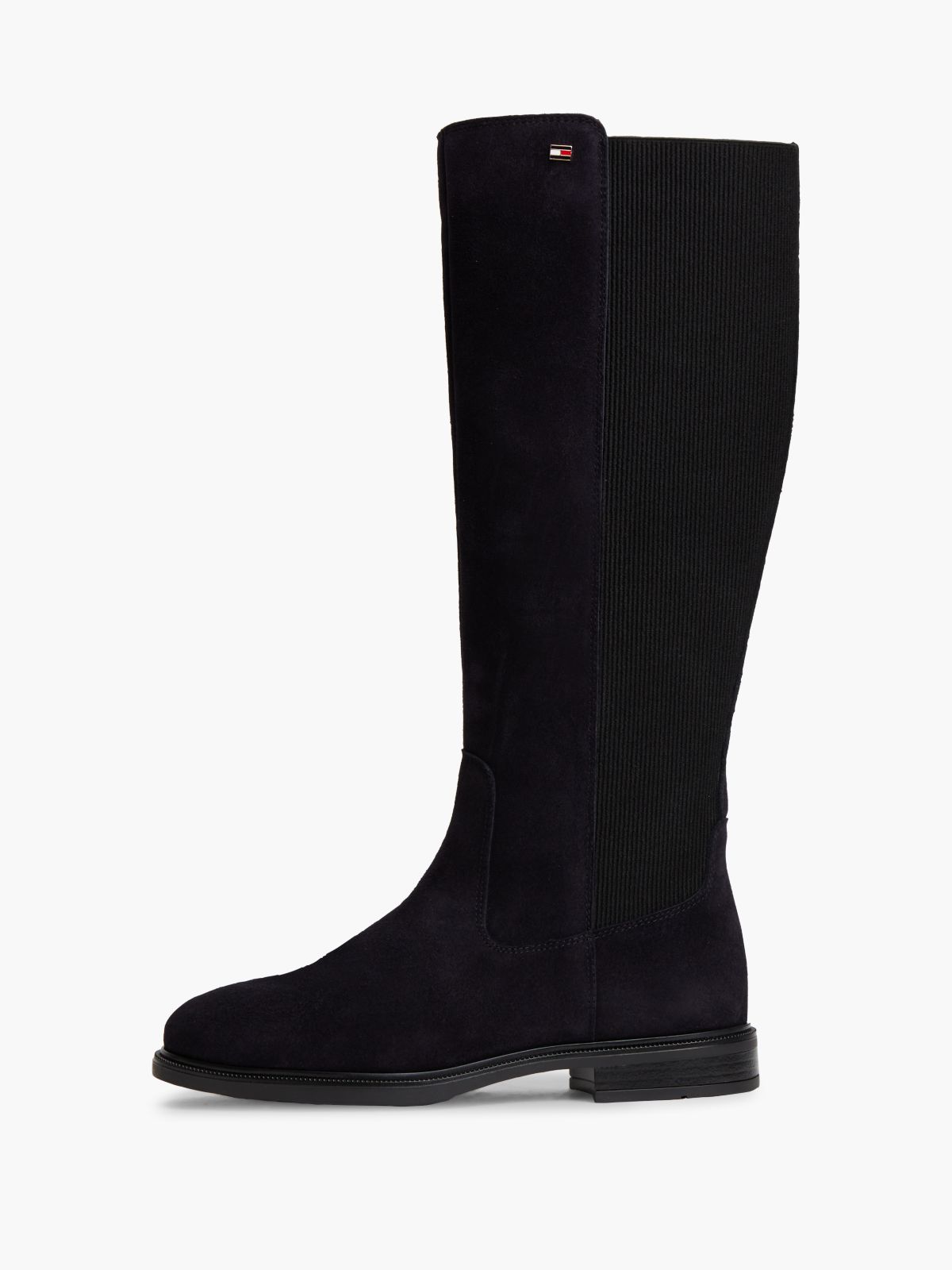 Enamel Flag Suede High Chelsea Boots — Blue