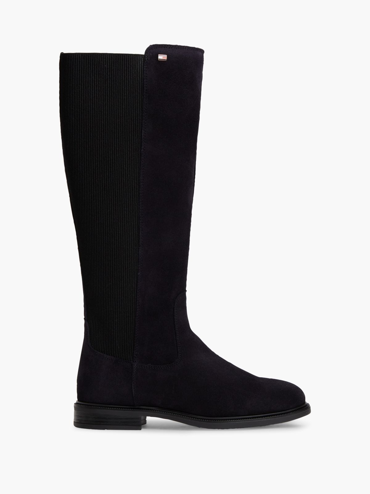 Enamel Flag Suede High Chelsea Boots — Blue