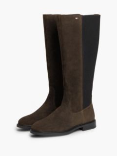 Enamel Flag Suede High Chelsea Boots — Brown 2