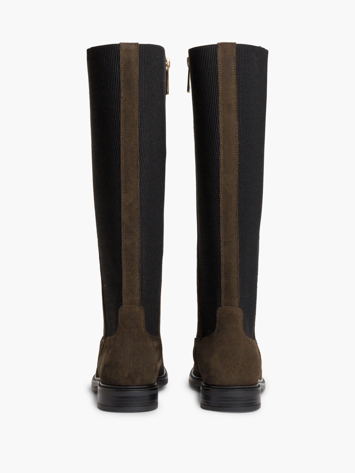 Enamel Flag Suede High Chelsea Boots — Brown