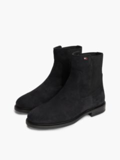 Suede Enamel Flag Chelsea Boots — Blue 2