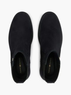 Suede Enamel Flag Chelsea Boots — Blue 3