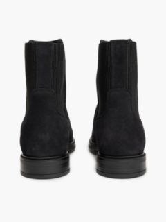 Suede Enamel Flag Chelsea Boots — Blue 4