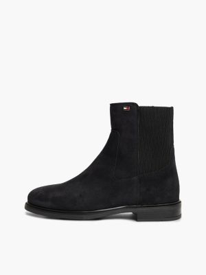 blue suede enamel flag chelsea boots for women tommy hilfiger