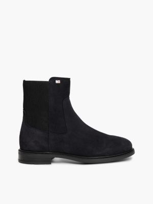 blue suede enamel flag chelsea boots for women tommy hilfiger